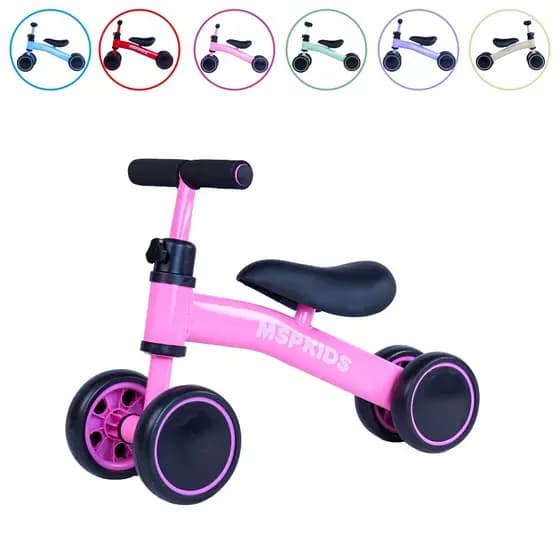 Bicicleta De Equilíbrio 4 Rodas Bebê Sem Pedal Infantil Quadro Metal