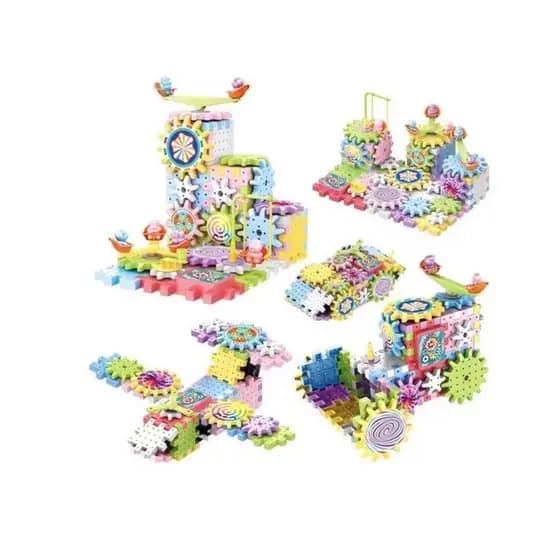 🧩 Blocos Montar c/ Engrenagens Móveis 175p | Brinquedo Educativo 3+