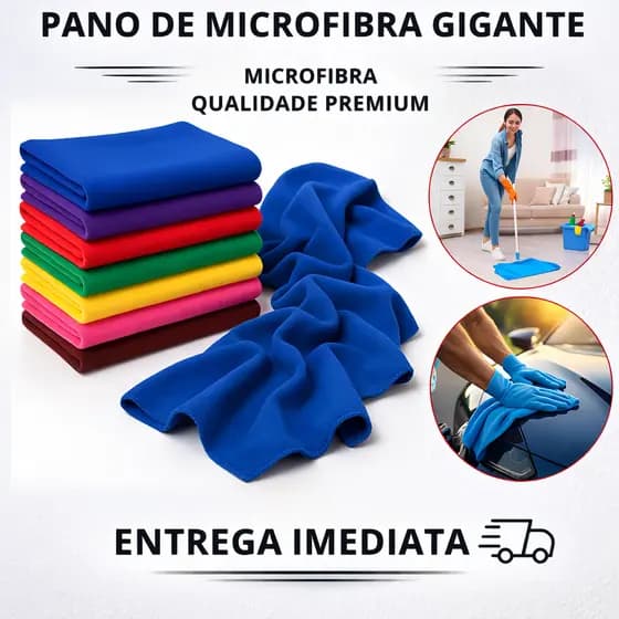 Kit Panos De Chão Microfibra Gigante Flanela Limpeza Doméstica Direto Da Fábrica - Frete Grátis Top!