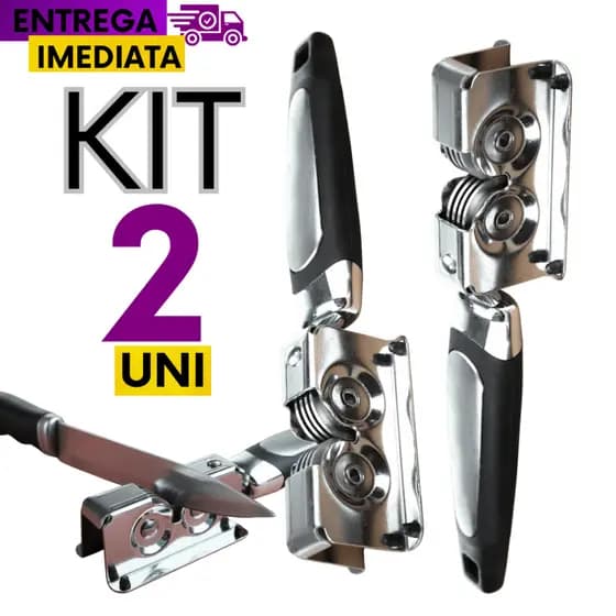 2 Unidades Amolador Afiador De Facas Tesouras Aço Inox Profissional Resistência Durabilidade Premium
