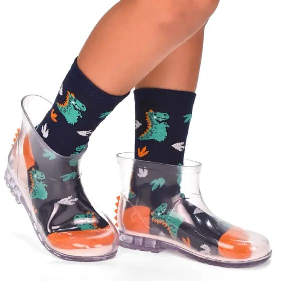Galocha Bota Infantil Masculino Botinha de Chuva Menino Confortável e Macia