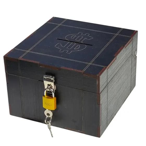 Cofre Cofrinho Porta Dinheiro Bau Cofre Caixinha Caixa E Cadeado luxo