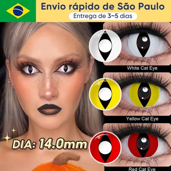 Pseyeche Lente De Contato 14.0mm Lentes Pretas E Brancas Halloween Anime Cosplay