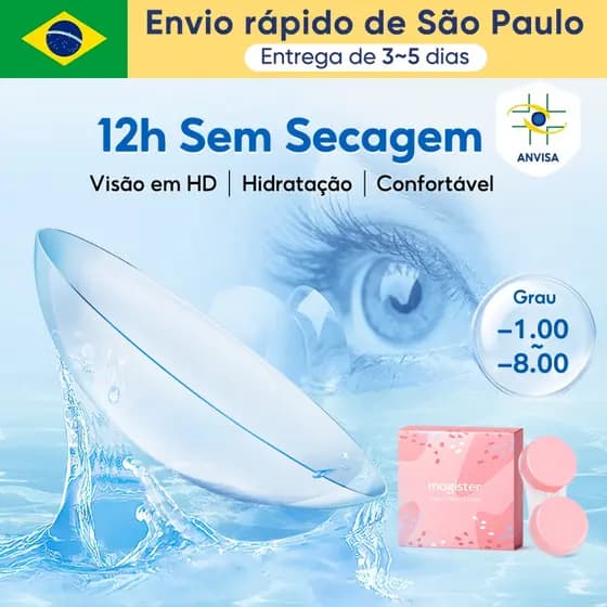 Magister【grau -1.00~-8.00】 Lente de contato grau miopia transparente com potência 14.0 mm 1 par 6 meses