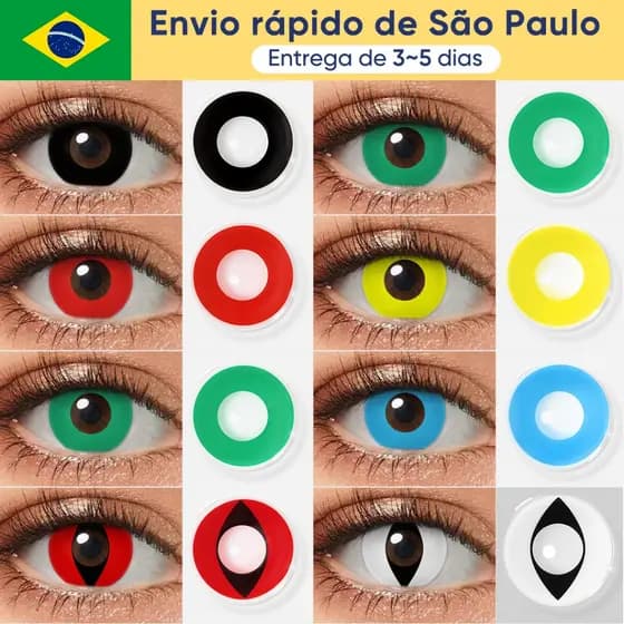 Pseyeche Lentes De Contato Coloridas Cosplay Diâmetro14-14.2mm Entrega rápida do Brasil