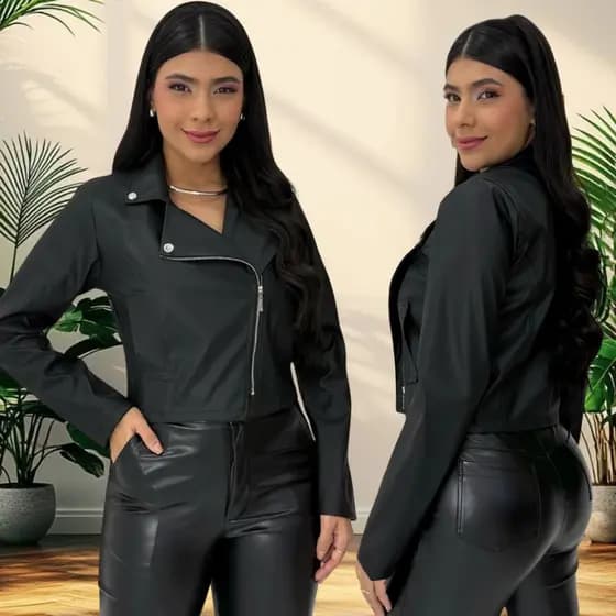 jaqueta de couro preto fake elegante piara o inverno moda country