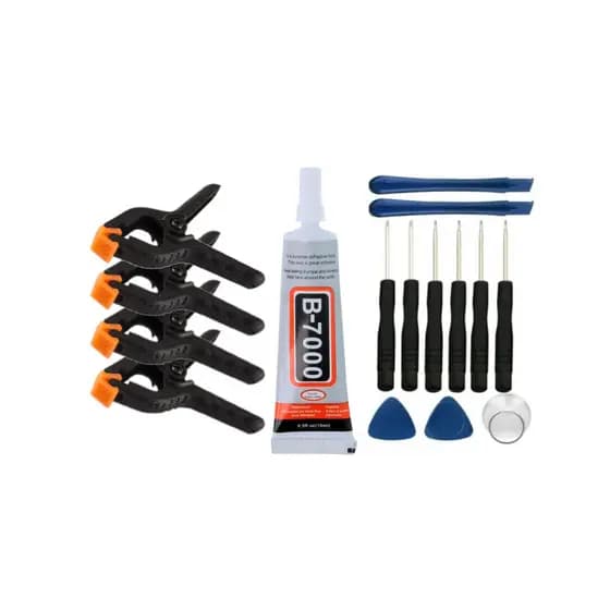 Kit De Ferramentas + Cola B7000 15Ml + Grampos Para Manutenção De Celular