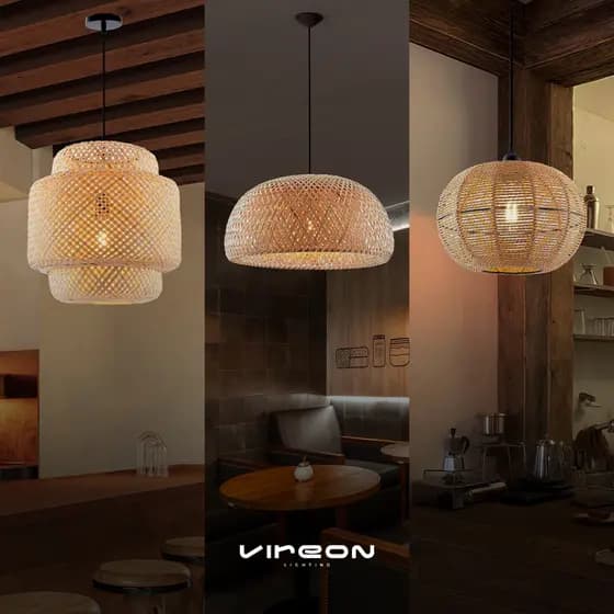 Lustre Pendente Natural Fibra Bambu Rustico Artesanal
