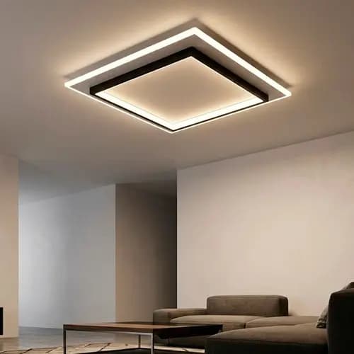 Plafon LED Quadrado 45cm Sobrepor 3000K/4000K Bivolt Luminária Moderna Teto Sala Quarto Cozinha Luxo Slim
