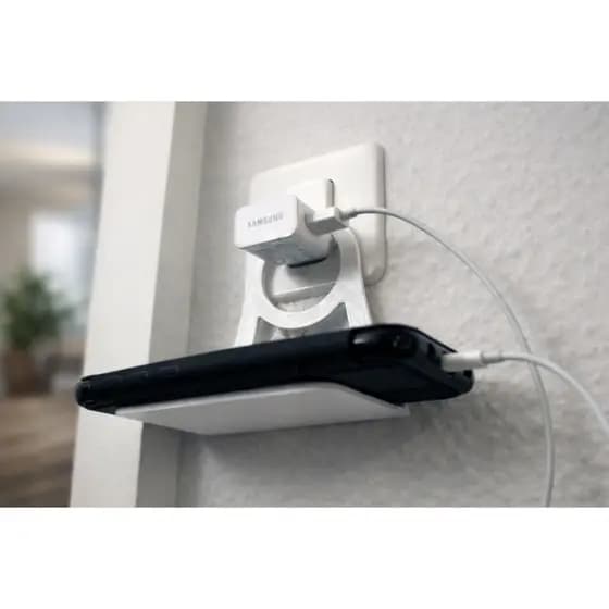 Suporte para Celular Enquanto Carrega Suporte Tomada Praticidade e Organização