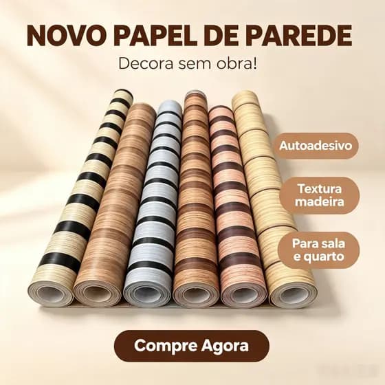 Papel De Parede Madeira Adesivo Ripado 5m X 45cm De 3D Liso Adesivo Autocolante Decoração Várias Opções De Cores