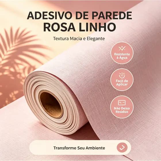 Papel de Parede Linho Bege 3D Para Decoração de Sala, Quarto
