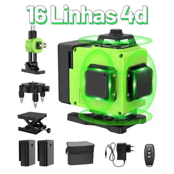 Nível de Laser de 16 linhas ajustável nível 360°Ferramenta rotativa plana autoajustável para medição de linha interna
