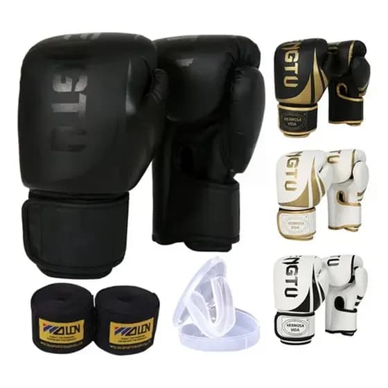 Luvas de boxe de luta grátis, tiras de Velcro, alças, parte 8-16