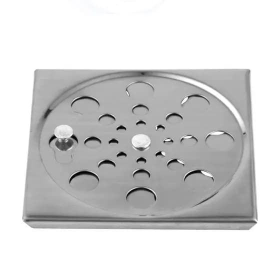 Ralo Grelha Tampa Inox 10x10CM Banheiro Lavabo Área Externa Quadrado com Caixilho/abre e fecha