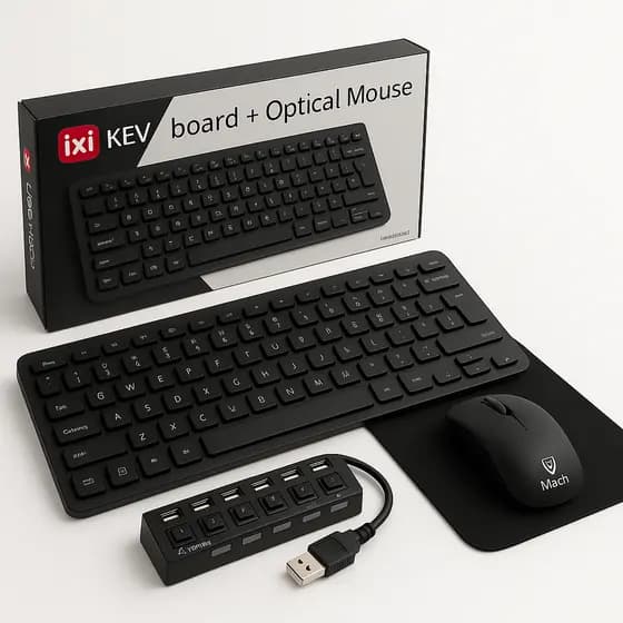 Kit Escritório II, com Teclado e Mouse com Fio Kross, Mouse Pad DEX, Hub USB 2.O MULTI 7 portas