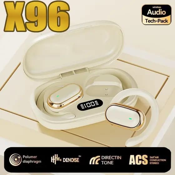 2026 novo X96 Fones de ouvido sem fio, abertos, para jogos eesportes, com bateria de longa duracao