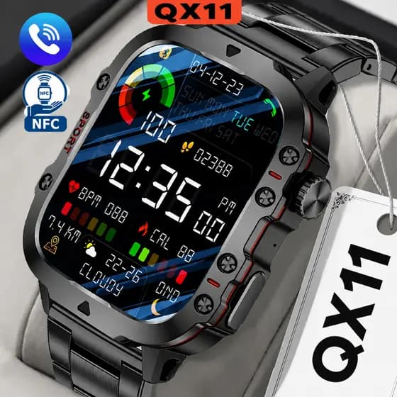 Smart Watch QX11 Original Masculino Feminino Esportivo Tela de Toque HD de 1,83 inches