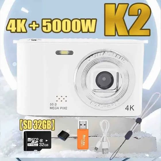 2025 K2 novo Câmera digital CCD retro 4K HD câmera cartão esportes vídeo ao ar livre