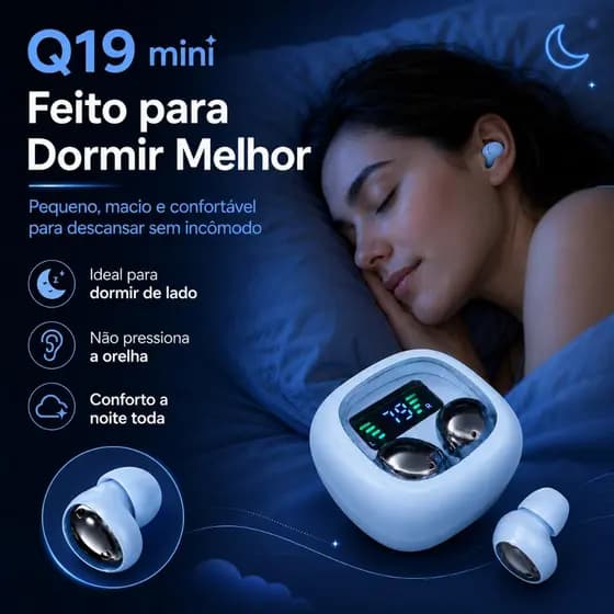 Q19Mini som HiFi espacial padrão,,resistência à água IPX5,cancelamento de ruído ENC, visor digital