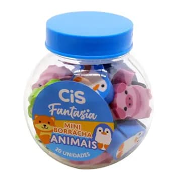 Borracha Mini Fantasia Animais Pote Com 20 Unidades CiS
