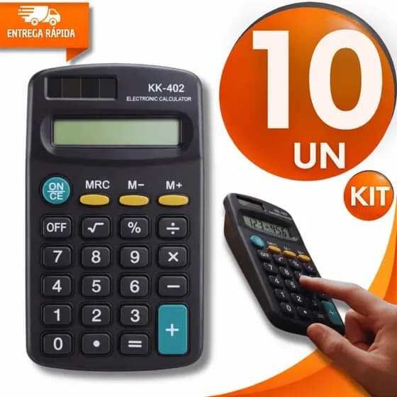 Jogo Calculadoras Mini Eletrônico De Bolso 8 Dígitos Preto Multiuso Escritório Praticidades
