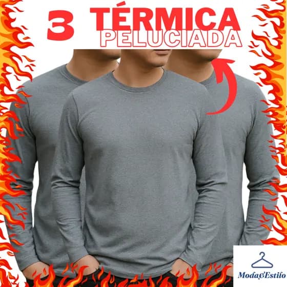 KIT C/ 3 Blusa de Frio Masculina Segunda Pele Térmica