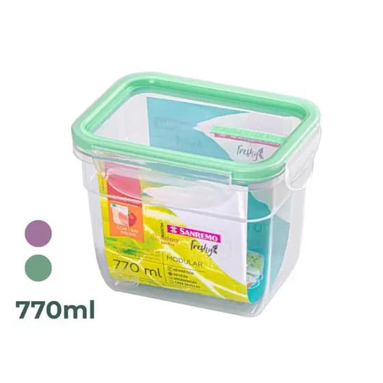Pote Hermético com Travas Sanremo Freshy 770ml – Transparente, BPA Free, Modular