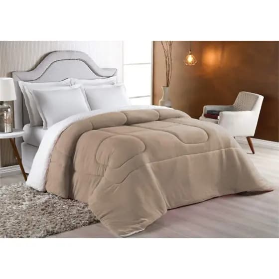 Coberdrom Edredom Casal Queen 2,40 x 2,20m Dupla Face Manta Macio Várias Cores