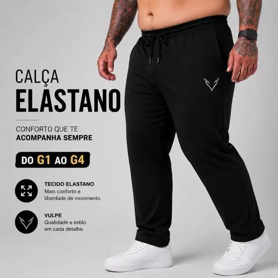 Kit 2 e 1 unidade Calça Jogger Masculina G1 ao G3 Plus Size Helanca Slim Esportiva para Academia