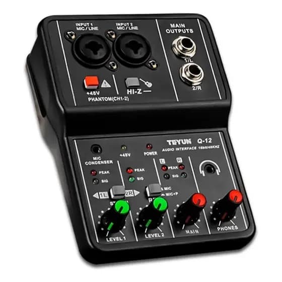 Mesa Mixer Placa de Som LE-702 Lelong Interface de Áudio USB 5V