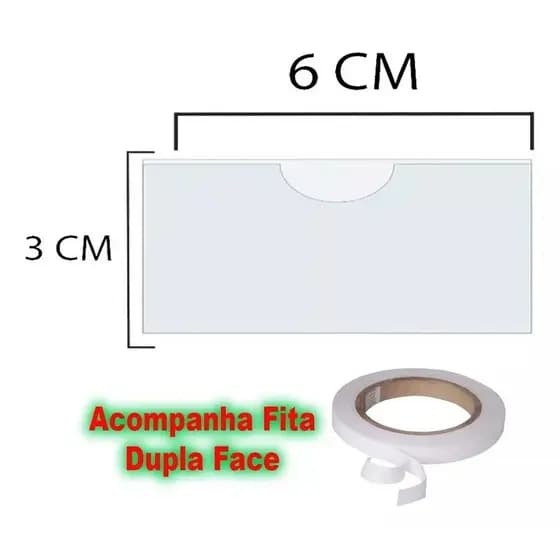 Kit Porta Etiqueta Precificador de Gôndola 6x3 Fita Dupla Face
