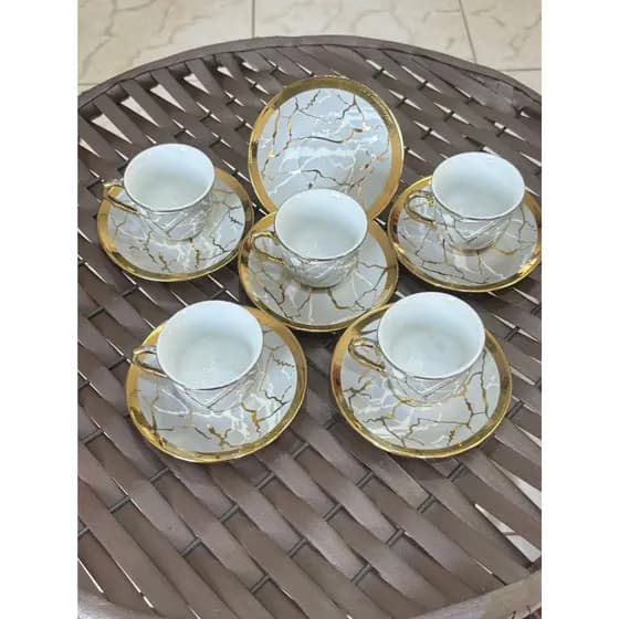 Xícara de café kit com 12 peças de Cerâmica.
