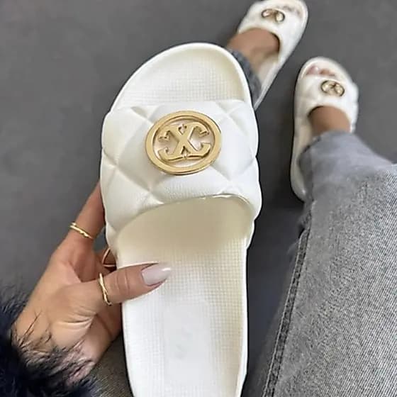 Sandália Slide Feminina Matelassê Nuvem Luxo Confortável Macia L..V