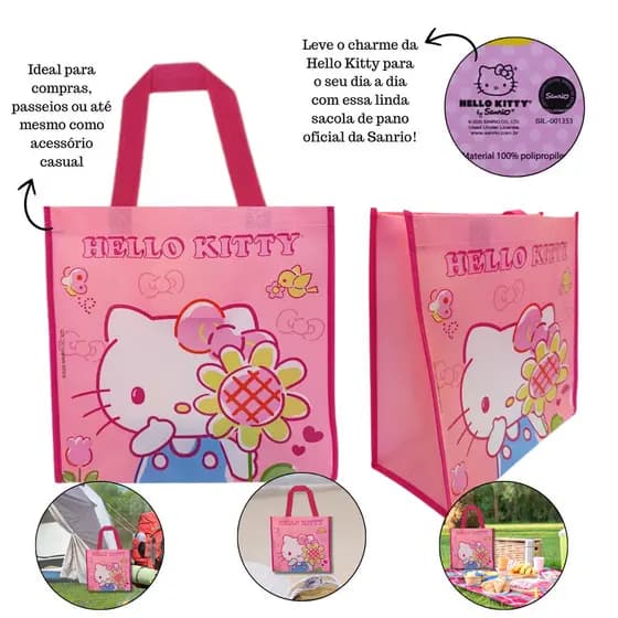 Sacola Ecobag da hello kitty Sanrio Ecológica Sustentável Presente coisas da hello kitty