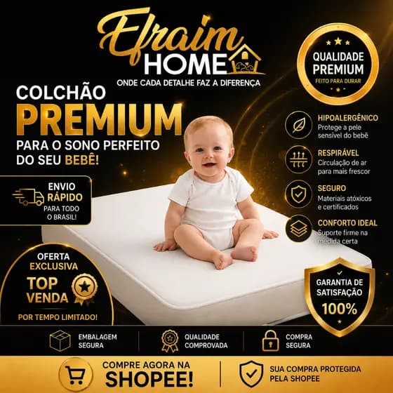 Colchão Infantil Juvenil 150x70x10cm Para Criança Berço Espuma D18 Branco - Sono Tranquilo Garantido
