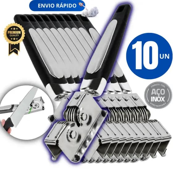 kit 10 Afiador Amolador de Faca Tesoura Canivete Cutelo Lâmina de Liquidificador Inox Multifuncional