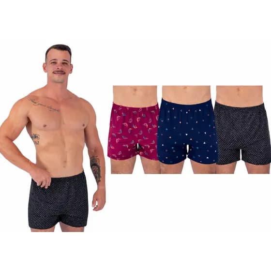KIT 3 Samba Canção Masculino Adulto Pijama Traje de dormir Liganete Malha Fria Conforto Premium