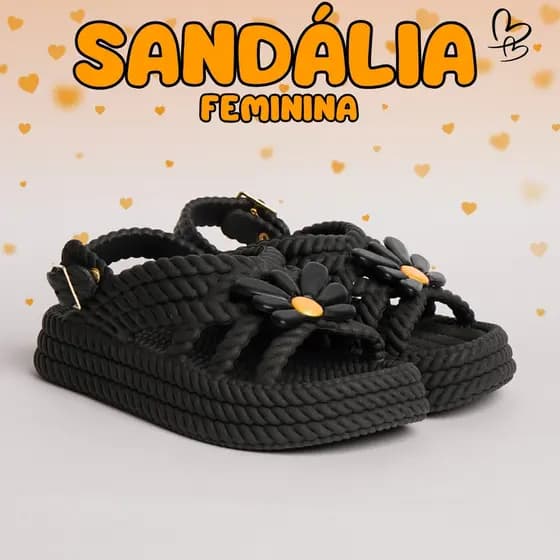Sandália Menina Infantil Margarida Leve e Juvenil Baby Trançada