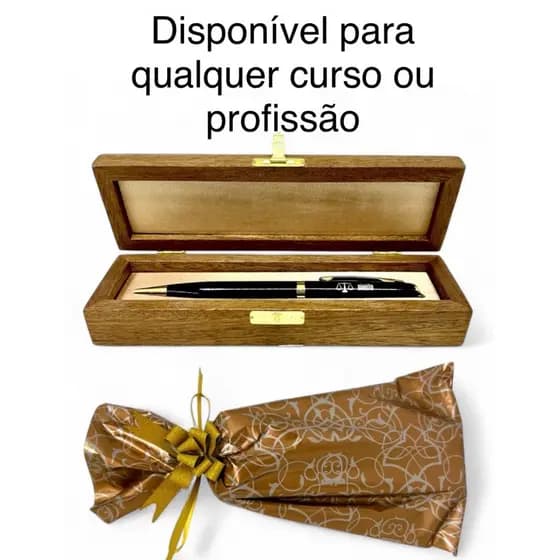 Caneta Luxo Metálica Personalizada c/Estojo Presente Formatura + NOME