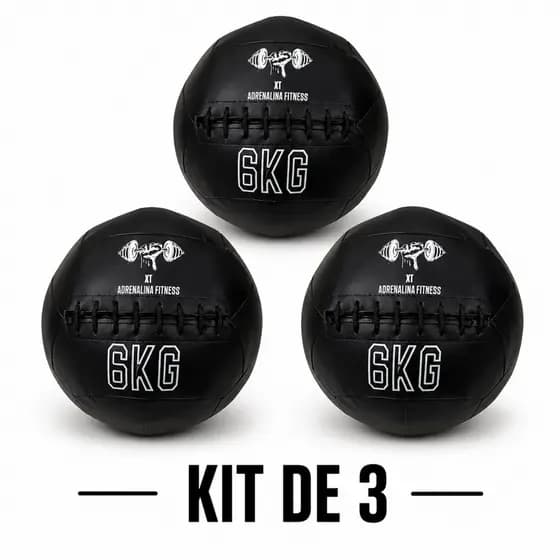 kit 3 Wallball 6kg Medicine Crossfit Bola de Peso Academia Fitness Treino Funcional