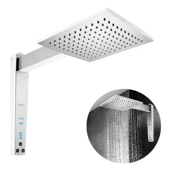 Chuveiro Acqua Century Digital Branco Cromado 220v 7500w Ducha Quadrado Lorenzetti
