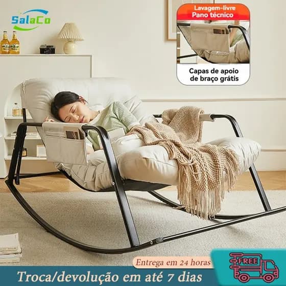 Cadeira de balanço para lazer adulto Cadeira de balanço dupla reclinável para casa Cadeira de sofá preguiçosa Cadeira de