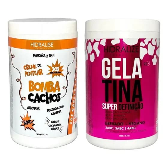 Gelatina Capilar Super Transição + Creme Pentear Bomba Cachos Super Definição