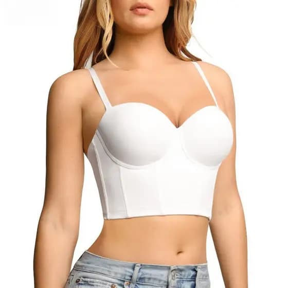 Plus Size Respirável Espartilho Recortado Camisola Com Bojo Feminino Moldar Tamanho Grande Preto Sutiã Jhk