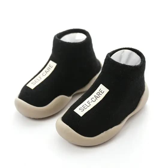 Sapatos de bebê primeiro walker novo Unissex primeiro walker crianças sola de borracha macia sapatos pretos botas de red