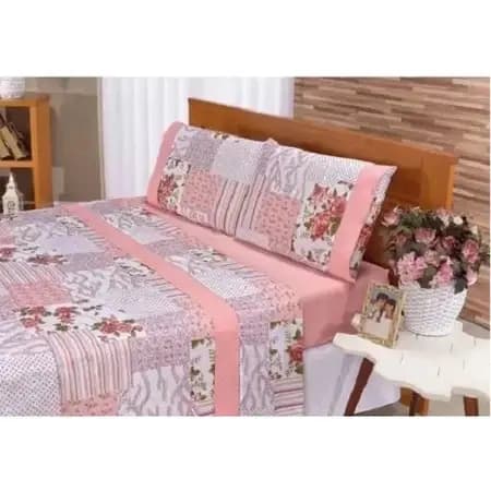 kit jogo de Lençol Casal cama 03 Peças Estampado - 400 FIOS