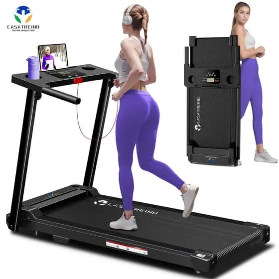 Esteira Elétrica 127/220V Dobrável Silenciosa para Casa com Amortecimento Caminhada Corrida Fitness