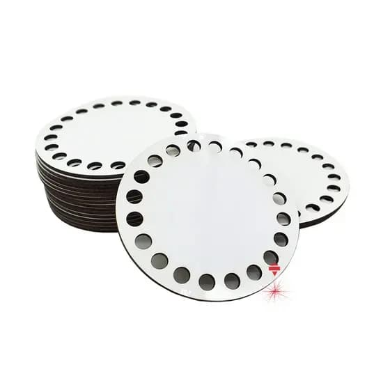 Base MDF Branco Para Crochê Cestos Fio de Malha 8cm a 20cm