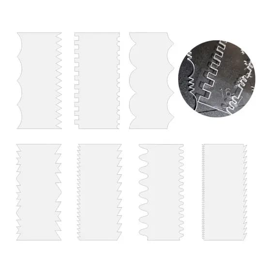 07 Espátulas Alisa Bolo Confeiteiro Decorativa Transparente